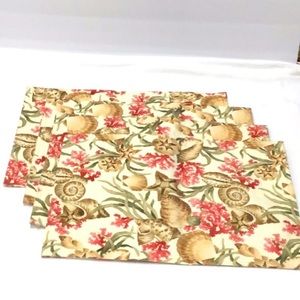Coastal decor placemats seashells & corals